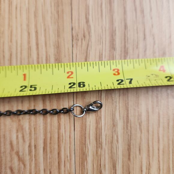 Black White Acrylic Geometric Bead Necklace Clear Crystal Gunmetal Statement - Picture 5 of 8